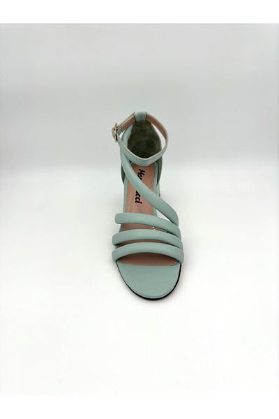 Mariolucci Women's Casual Sandals Genuine Mint Blue Leather