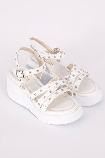 Mamito Ayakkabı Dl 21 Metal Detailed Wedge Sole Sandals
