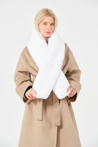 DECORA CASA HOME COLLECTİON Eșarfă groasă și moale, căciulă de pluș pentru gât