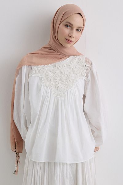 FENZA SCARF Brice Mango Long Fringe Tassles Cotton Shawl