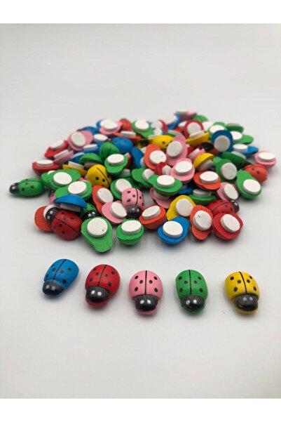 DUCK HOBY 100 Adet - Yapışkanlı Minik Uğur Böceği Karışık Renk (10mm x 13mm)