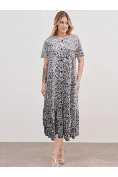 CEBECİ TİCARET KADIN ELBİSE EMPİRME PENYE YARIM KOL