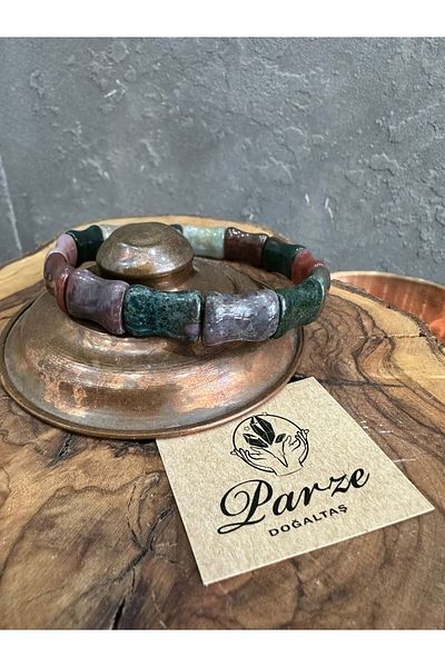 parze doğaltaş Special Cut Mossy Agate Bracelet