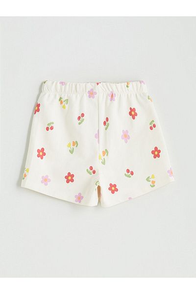 LC Waikiki Elastic Waist Printed Girl's Shorts