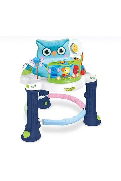 WePro Store Baby walker with activity center, 360° rotation, lights, sounds, accessories, blue, 6m+