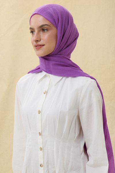 FENZA SCARF Brice Live Purple Long Fringe Tassel Cotton Shawl