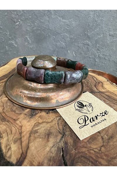 parze doğaltaş Special Cut Mossy Agate Bracelet