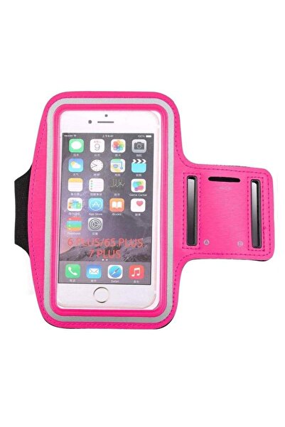 SIKS Husă de telefon cu bandă de susținere, pentru ciclism, alergare, fitness, yoga, buzunare pentru căști, roz închis