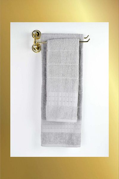 birizmoda Alexandra Jacquard Bath Towel - Gray