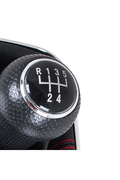 Autohelix MSA Schimbător de viteze compatibil cu Volkswagen Golf IV PETROL, cusături roșii și ramă cromată, 23MM