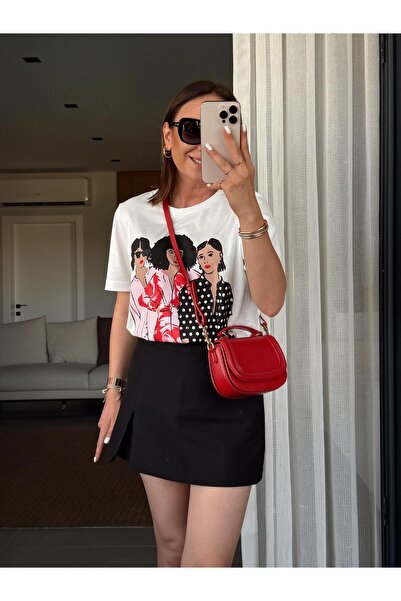 X-Young تيشيرت بناتي مطبوع برقبة دائرية ECRU