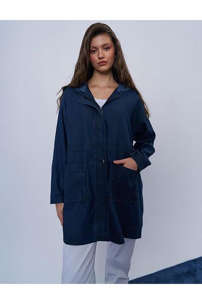 Kayra Jachetă cu efect de denim cu detaliu de buzunar