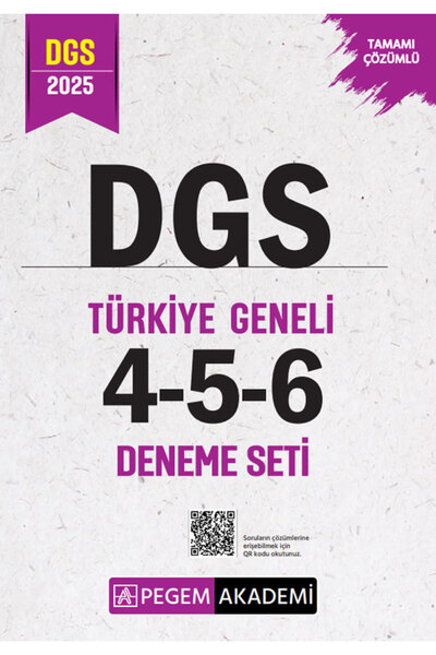 Pegem Akademi Yayıncılık Pegem 2025 DGS Türkiye Geneli 3 Deneme (4-5-6) Pegem...