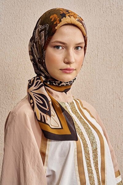 ED Scarf Maro Bej Ed Scarf Vision Art Collection Mozaic Esarfă