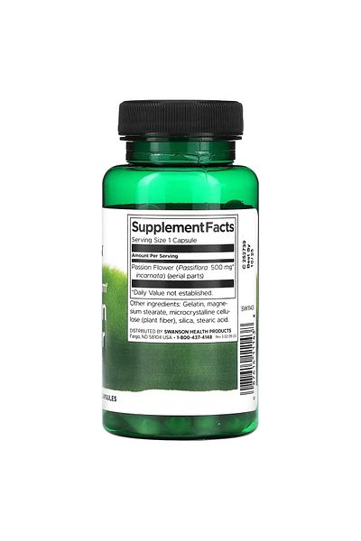 SWANSON , Full Spectrum Passion Flower, 500 mg, 60 Capsules