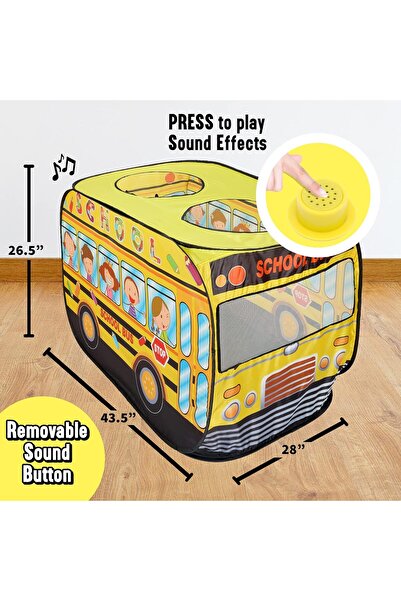 Genel Markalar Renkli müzikli okul otobüsü 3 açıklıklı eğlenceli pop-up çocuk oyun çadırı