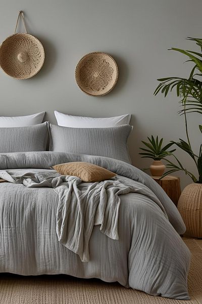 Salvia Dione Muslin Pillowcases Set of 2 50X70 Soft Texture Luxury Cotton Premium Organic Cotton 2 Pillowcases