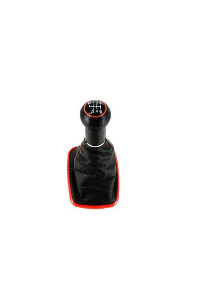 OEM Buton/piuliță schimbător viteze compatibil VW GOLF 4, cadru roșu 12 mm