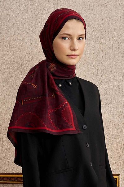 ED Scarf Claret Red Ed Scarf Celebrity Karte Shawl