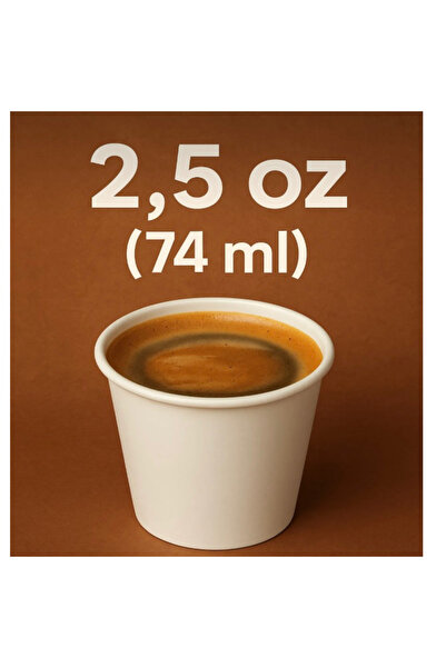 abnturk 50 Adet Baskısız Karton Zemzem Bardağı 2,5 oz Espresso, Mırra, Zemzem Bardağı