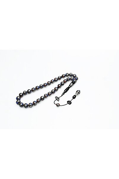 BlackCraft Oltu Stone Drop Baklava Embroidered Rosary