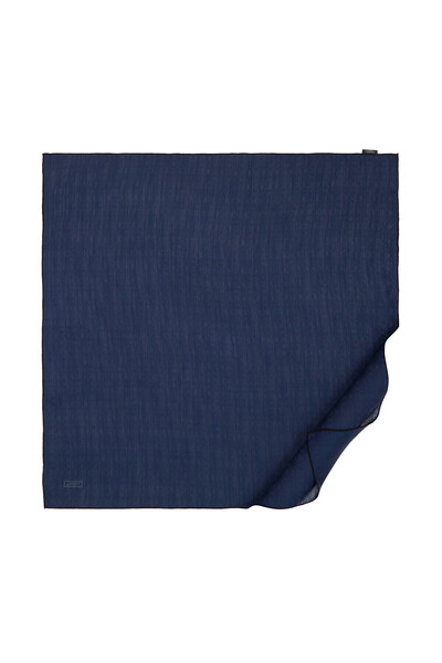 ipekevi Eșarfă cu monogramă Four Seasons ALBASTRĂ ÎNCHISĂ 4358