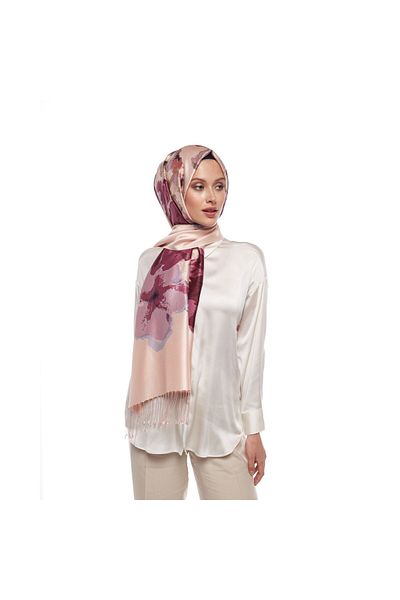 ipekevi Powder Pink Silkmill Silk Shawl 6710