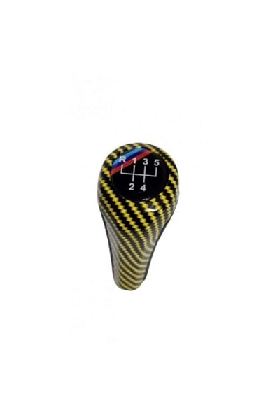 OEM Manetă schimbător de viteze BMW E36 E46, 5 trepte, negru cu galben