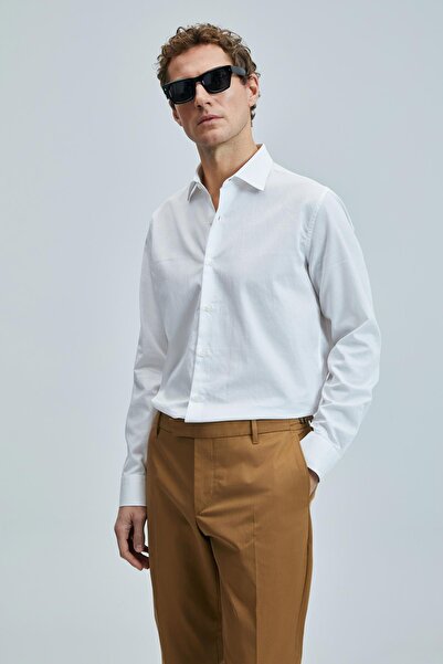 Lufian Farla Regular Fit Чоловіча біла бавовняна сорочка (111010634)