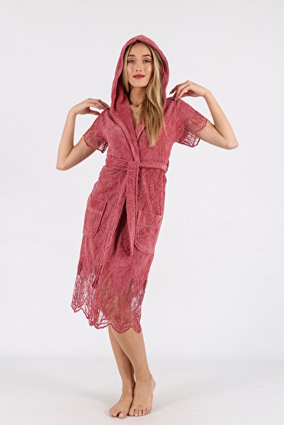 Nuşa Lace Niki Velvet Bamboo Cotton Dressing Gown