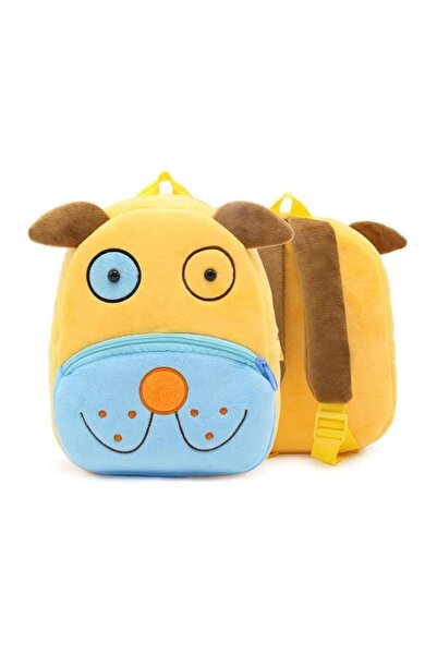 WePro Store Ghiozdan preșcolar model de pluș cățeluș galben, 26x24x10 cm