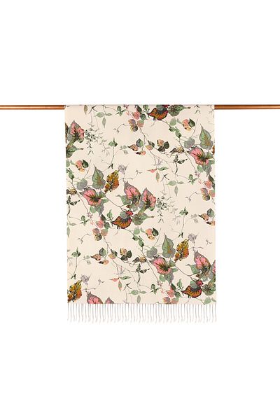 ipekevi White Silk Shawl 7319