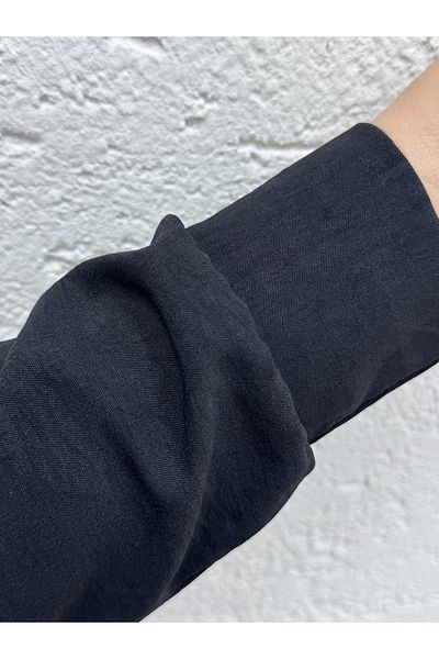 MİHRA STORE Serelle Front Buttoned Ayrobin Long Cardigan-Fa793 Black