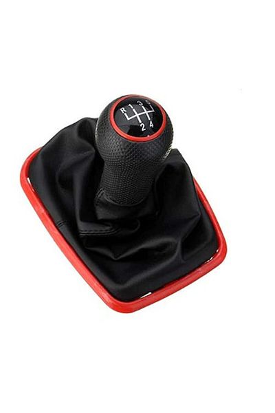 Volkswagen Manșon și manetă schimbător de viteze compatibile cu VW Golf IV benzină cu 5 trepte, cadru roșu 23mm
