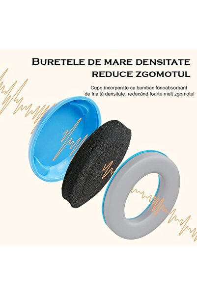 WePro Store Chrániče sluchu pro miminka 3-36 měsíců, ochrana sluchu, systém Secure Fontanelle, elastický čelenka, modrošedá