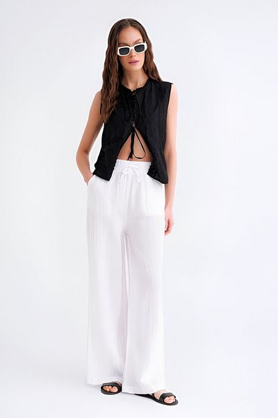 ADEL MODA 100% Cotton Muslin Pazlazzo Pants