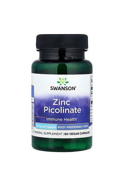 SWANSON , Zinc Picolinate, 22 mg, 60 Vegan Capsules