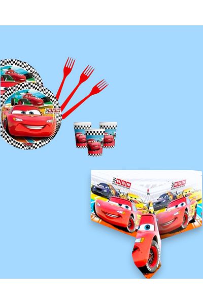 Evabrite Cars Cars Lightning Mcqueen Boy Birthday Party Concept Set 24 Person Party Supplies