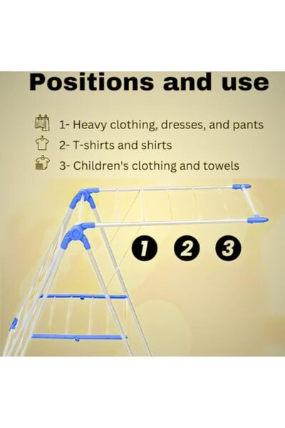 Generic Foldable Clothes Drying Stand with Adjustable Wings Laundry hack Suitable for Indoor and Outdoor Use