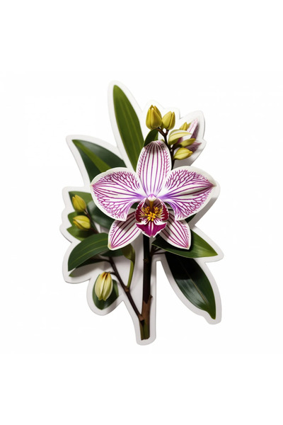 INOVATIX Set de 8 bucăți, Autocolant Orhidee zygopetalum, INOVATIX®. 6 cm