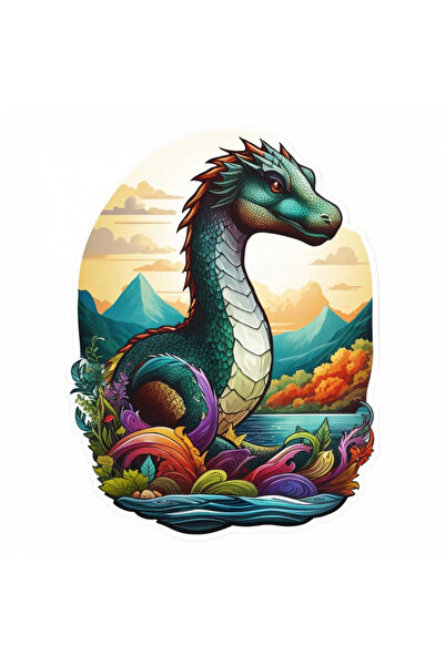 INOVATIX Set de 8 piese, autocolant Monstrul din Loch Ness, INOVATIX®. 6 cm