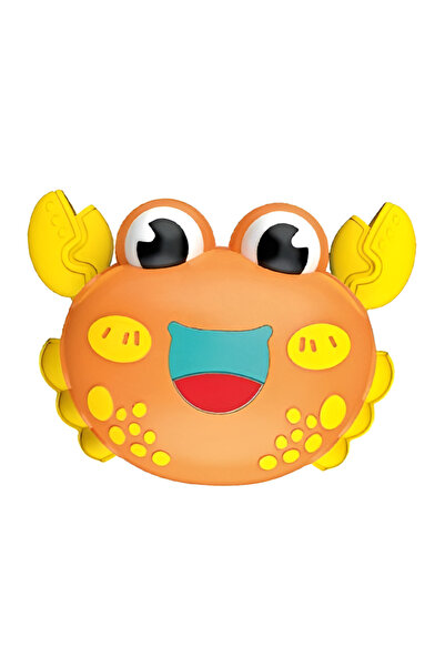 LUDIRO Jucarie tip Apasa si merge, Forma crab, Portocaliu, 11x8x5 cm