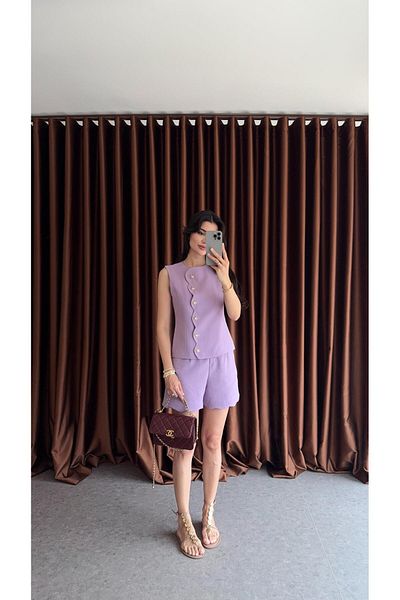 HAZELANNA Starfish Buttoned Lilac Suit