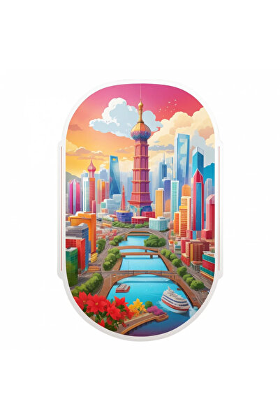 INOVATIX Set de 8 bucăți, autocolant oraș Guangzhou, INOVATIX®. 6 cm