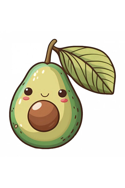 INOVATIX Set de 8 bucăți, autocolant Tasty Avocado, INOVATIX®. 6 cm