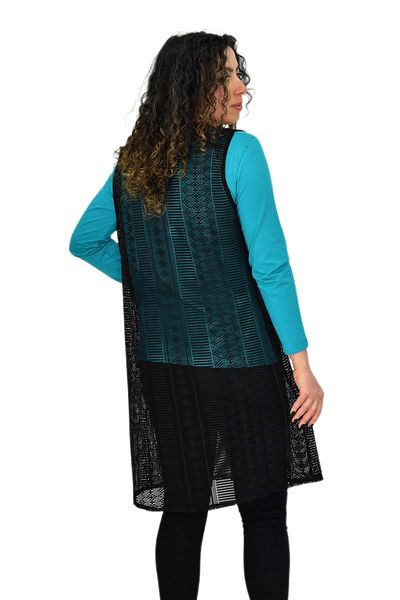Deste Women's Mesh Long Pocket Lace-Up Vest Bgl-St04634