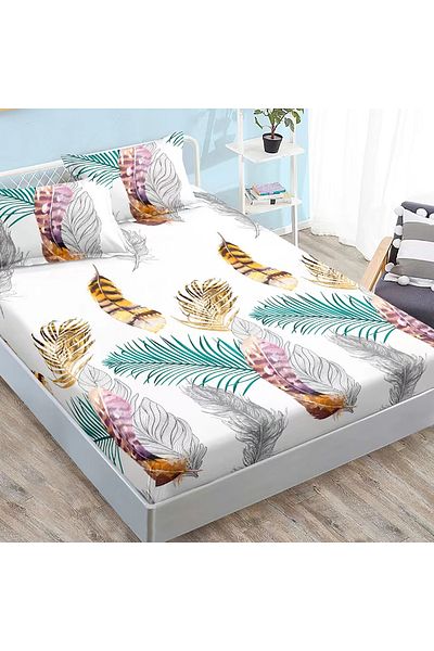 NufJoy Finet Gros Elastic Fitted Sheet Set for Mattress 160x200 cm and 2 Pillowcases 50x70 cm