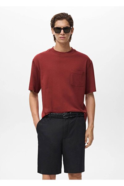 MANGO Man %100 pamuk boxy fit cepli tişört