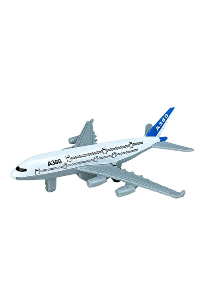 LUDIRO Avion in Miniatura, Pull Back, Alb Albastru, 13.5x11x2 Cm