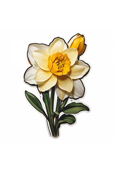 INOVATIX Set de 8 bucăți, autocolant floare narcisă, INOVATIX®. 6 cm